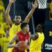 Michigan junior Tim Hardaway Jr. and sophomore Jon Horford defend Ohio State on Tuesday, Feb. 5. Daniel Brenner I AnnArbor.com